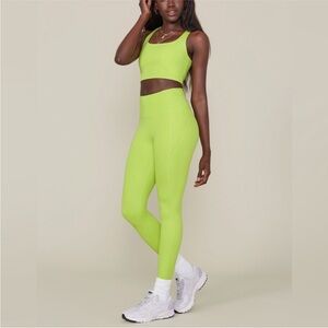 Girlfriend Collective Compressive High Waisted Legging Lime Green Citrus M
